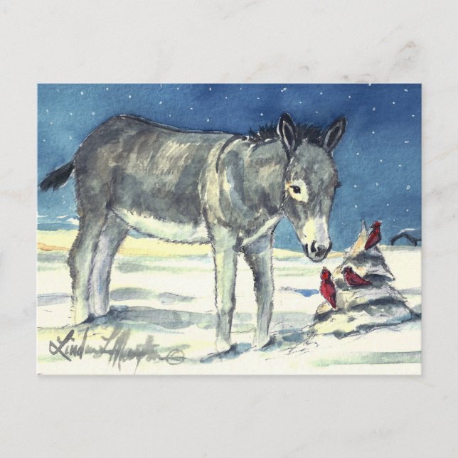 Donkey For Christmas Post Card (Front)