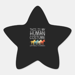 Donkey Halloween Human Costume Funny Donkey Item Star Sticker