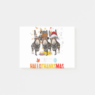 Donkey Happy HalloThanksMas Halloween Thanksgiving Post-it Notes