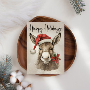 Donkey Happy Holidays Business Christmas Card