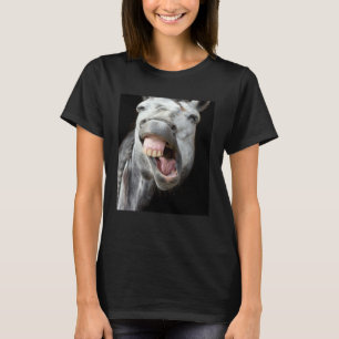 Donkey Horse Face Showing Off Cute and Face Anima T-Shirt
