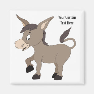 Donkey illustration custom text magnet