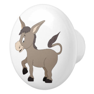 Donkey illustration kids' room ceramic knob