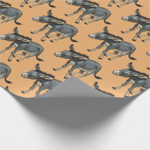 donkey illustration wrapping paper