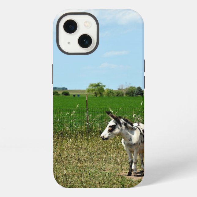 Donkey in a Field iPhone Case (Back)