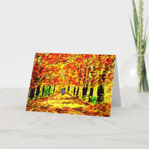 donkey in autumn card