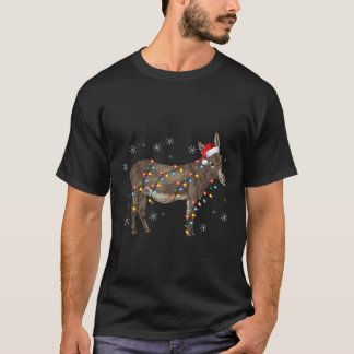 Donkey Lights Santa T-Shirt