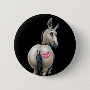 Donkey & Lips by request 2 Inch Round Button