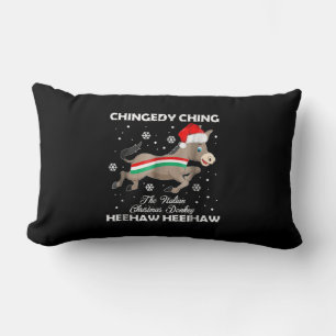 Donkey Lover Gift  Happy Donkey Merry Christmas Lumbar Pillow