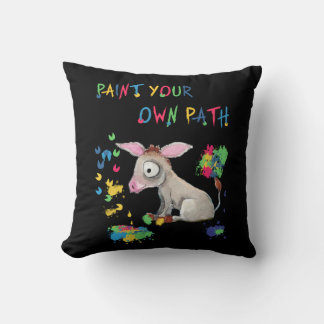 Donkey Lover Gift| Paint Your Own Path Throw Pillow