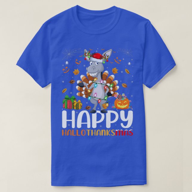 Donkey Lover Halloween Christmas Happy Hallothanks T-Shirt