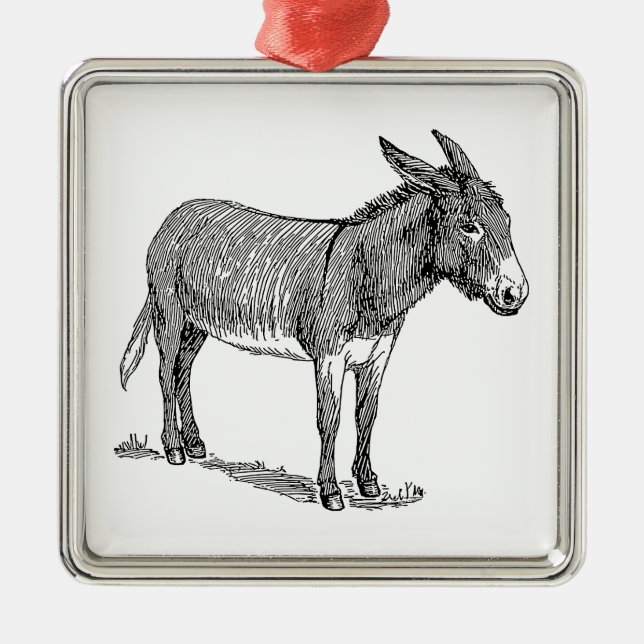 Donkey Metal Ornament (Front)