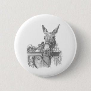 donkey mules 2 inch round button