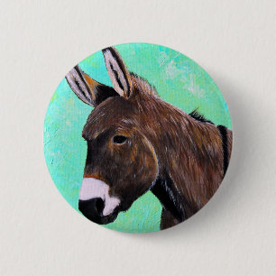 Donkey Painting 2 Inch Round Button