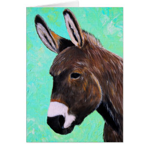 Donkey Painting Greeting Card