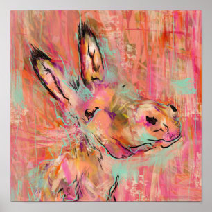 donkey painting poster