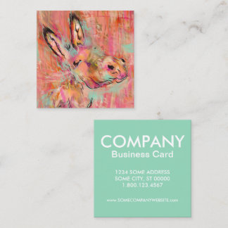 donkey painting square business card