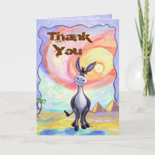 Donkey Party Centre Thank You Card