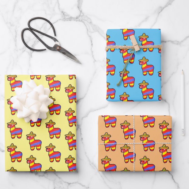 Donkey Pinata!  Wrapping Paper Sheet (Front)