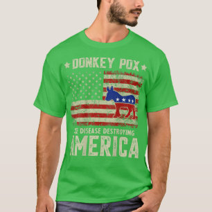 Donkey Po The Disease Destroying America USA Flag T-Shirt