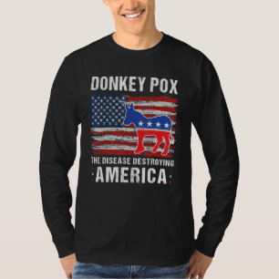 Donkey Pox The Disease Destroying America Retro Us T-Shirt