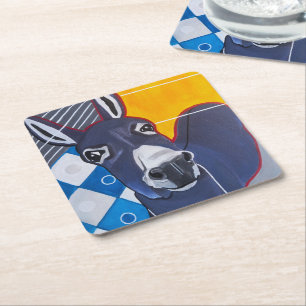 Donkey Punch Painting by Alfred Fox Square Paper Coaster