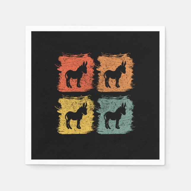 Donkey Retro Pop Art Napkin (Front)