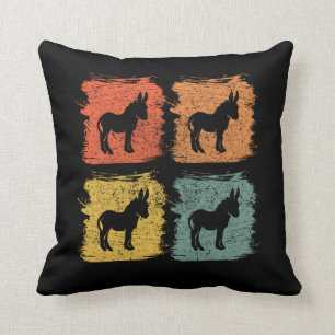 Donkey Retro Pop Art Throw Pillow