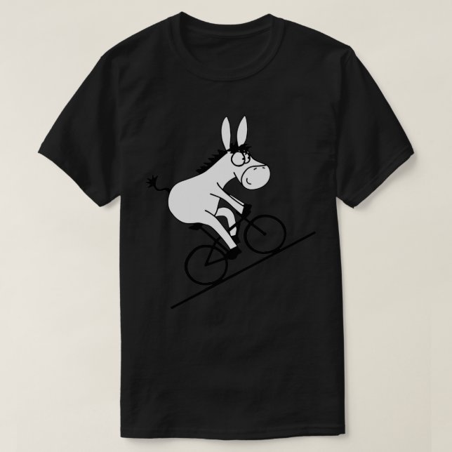 Donkey Riding Bicycle  T-Shirt (Design Front)