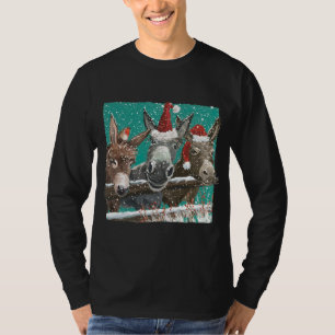 Donkey Santa Hat Donkey Lover Cute Donkey Christma T-Shirt