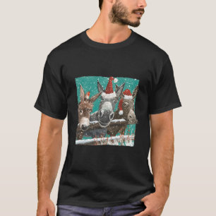 Donkey Santa Hat Donkey Lover Cute Donkey Christma T-Shirt