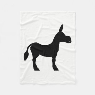 Donkey Silhouette Fleece Blanket