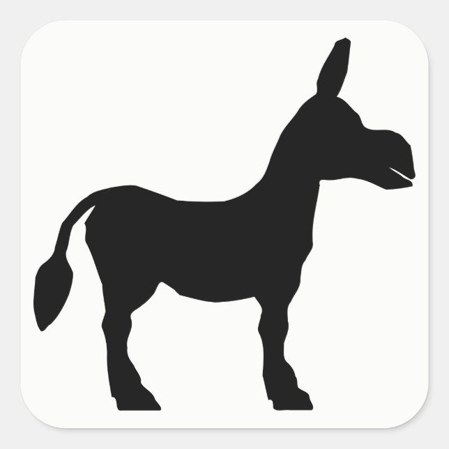 Donkey Silhouette Square Sticker (Front)