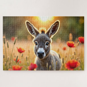 Donkey summer harmony rural landscape art jigsaw puzzle