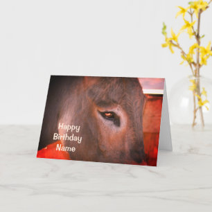 Donkey Thoughts Personalized Animal Birthday  Card