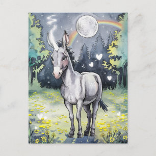 Donkey Unicorn Postcard