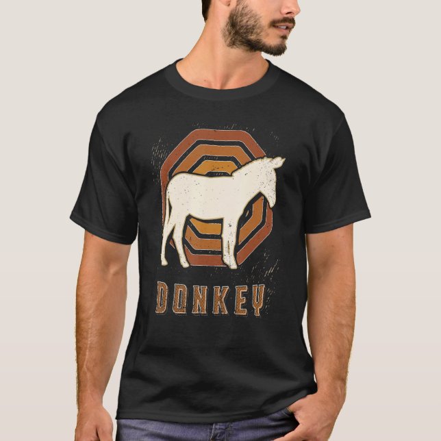 Donkey Vintage Retro Classic Animal Love T-Shirt (Front)