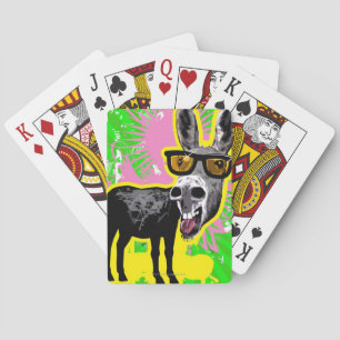 Donkey Wearing Sunglasses Playing Cards