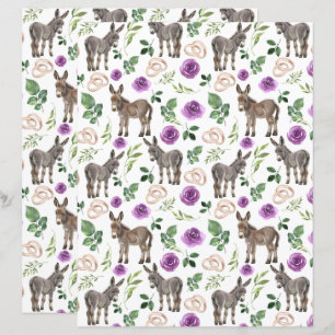 Donkey Wedding Scrapbook Paper in White