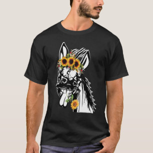 Donkey With Head Bandana Sunflower Farm Animal Gra T-Shirt