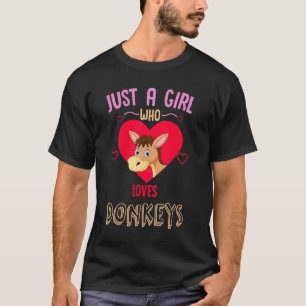 Donkey With Quote Donkeys Make Me Smile 8 T-Shirt