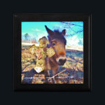Donkey with Rose Cross Gift Box<br><div class="desc">Donkey with Rose Cross Photo by Sandy Closs Customize with your own name or text to create a one of a kind gift. christian cross donkey, "gifts for horse lovers ""i love horses""horse gift""brown horse""horse, horses, "horse gifts""farm animals , pony , ponies""horse lover""horse lovers"</div>