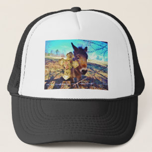 Donkey with Rose Cross Trucker Hat
