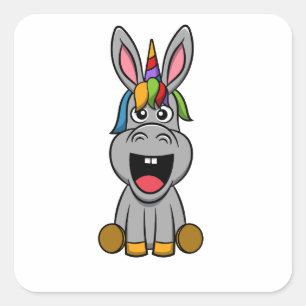 Donkeycorn Unicorn & Donkey Unicorn Lover Gift Square Sticker