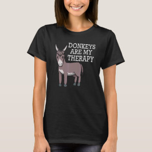 Donkeys Are My Therapy Ironic Mule T-Shirt