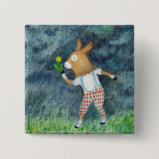 Donkey's Badge 2 Inch Square Button (Front)