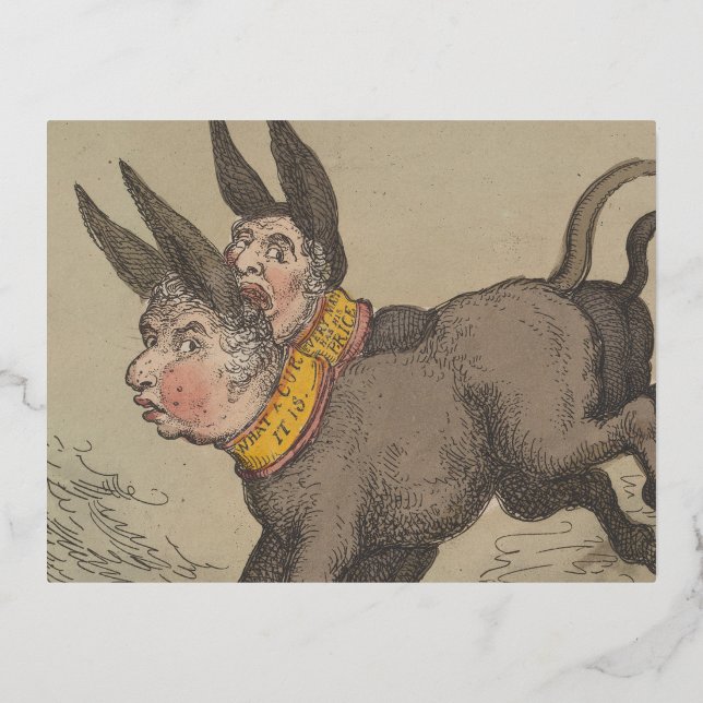 Donkeys - Foil Holiday Postcard (Front)