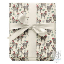 Donkeys Santa Hats Christmas Gift Wrapping Paper