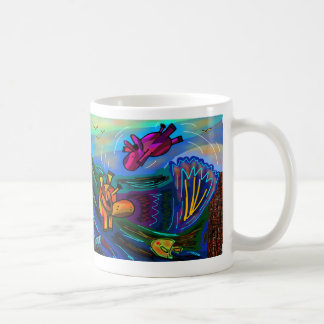 donkeys swimming coffee mug