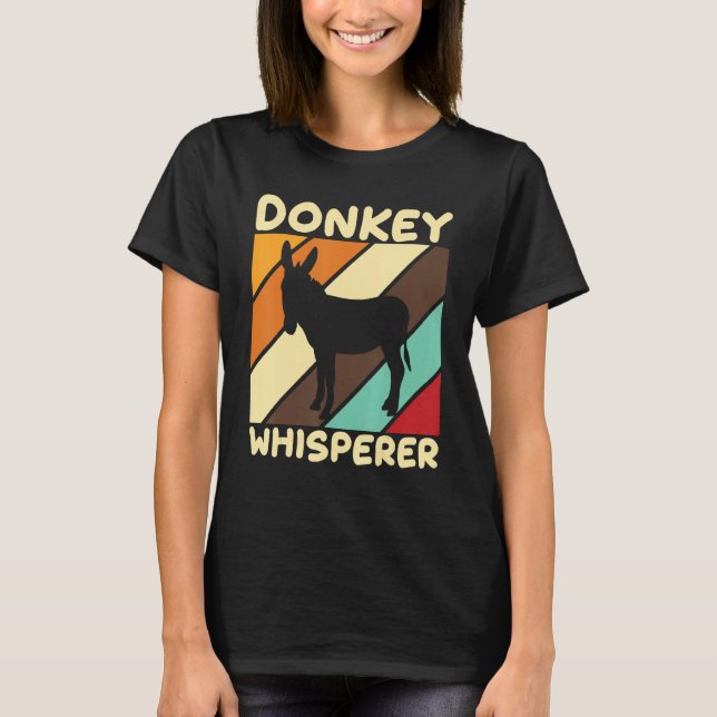 Donkeys Whisperer Donkey Versteher Long Ear Donkey T-Shirt (Front)